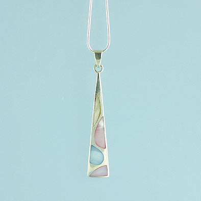 Sterling silver pearl necklace Le triangle