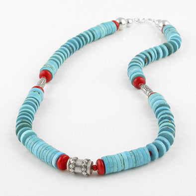 Red Coral Necklace with Turquoise And Red Coral and online Turquoise Earrings