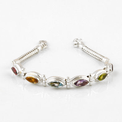 Bracelet with multi-colored gems