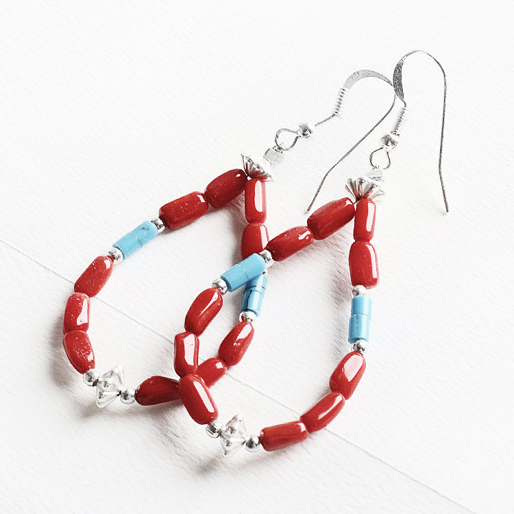 Coral deals bead earrings