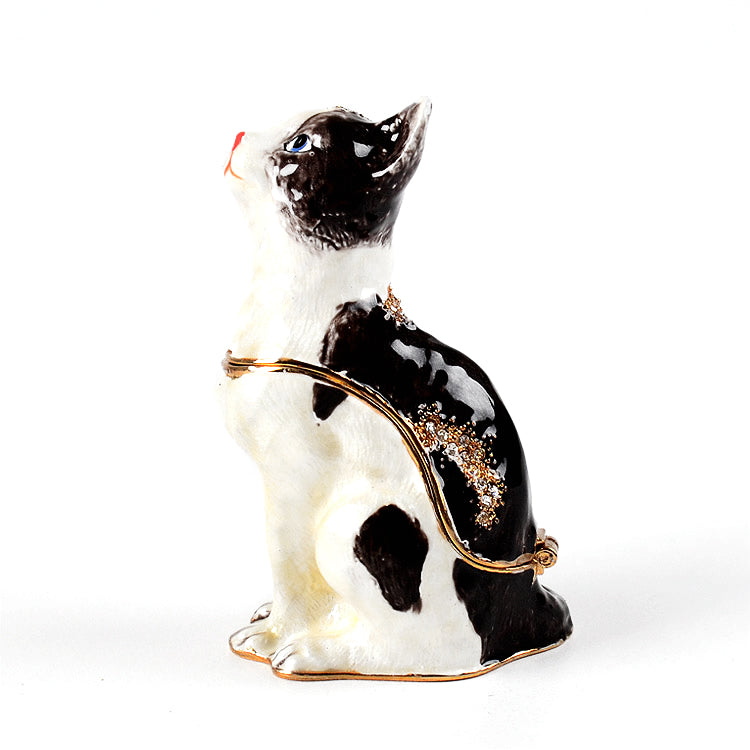 Black and White Cat Trinket Box The Russian Store