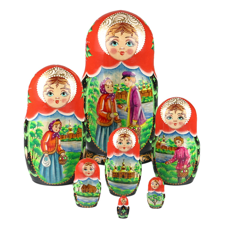 Traditional 7pcs. Wooden Matryoshka Doll