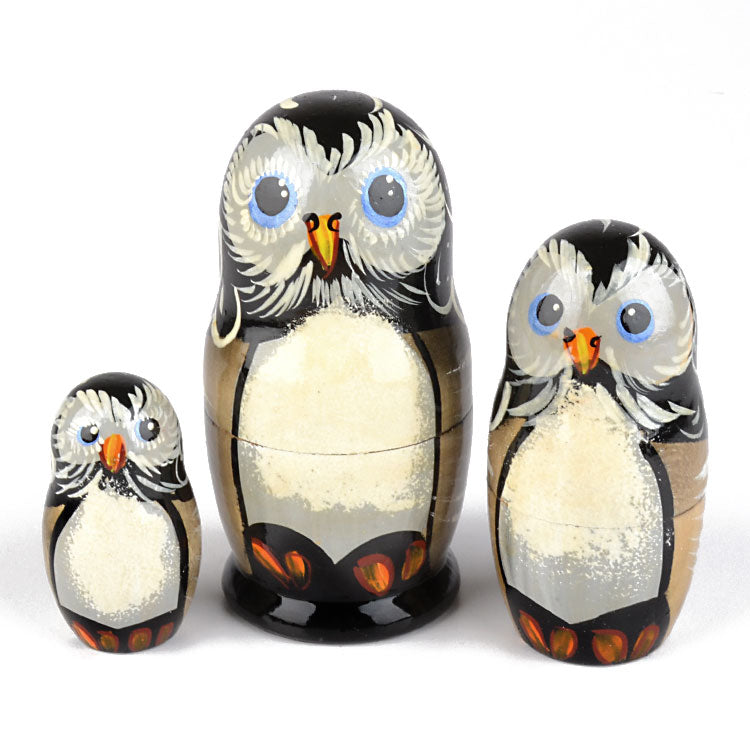 Xmas 20% Discount Available! Animal Russian selling Dolls 5 Piece Set - Owls