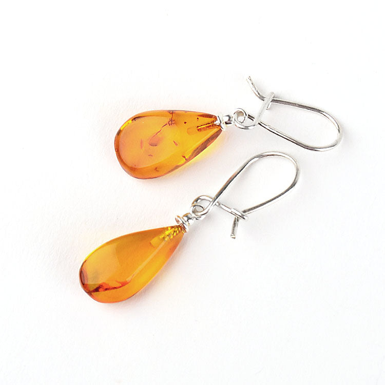 Amber clearance teardrop earrings