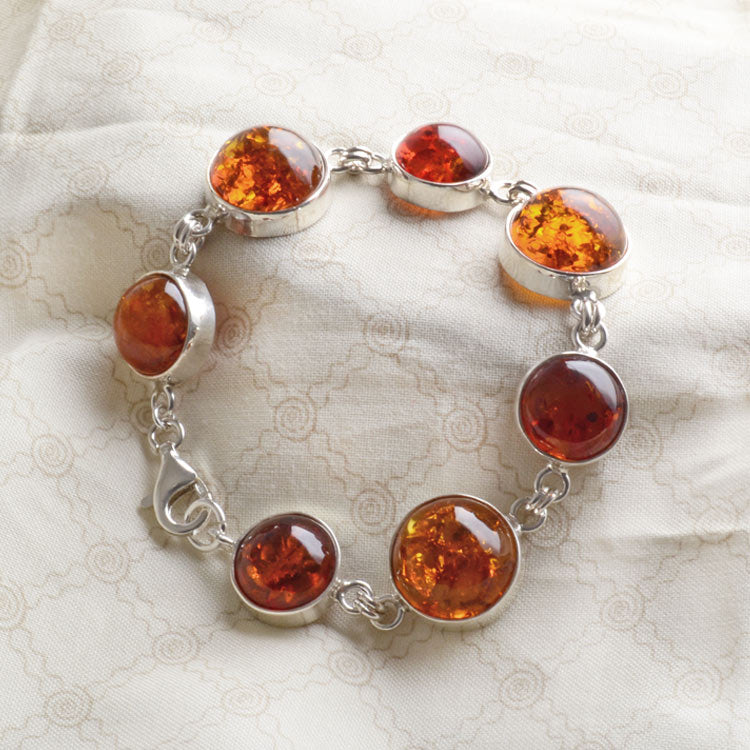 Amber & Silver Link Bracelet – The Russian Store