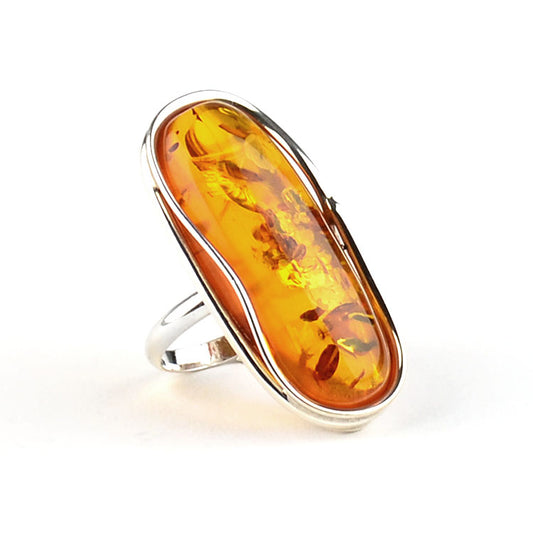 Oval Shape Honey Amber Ring