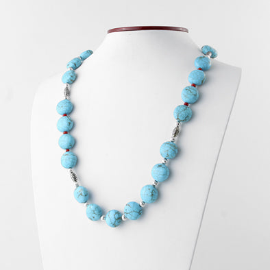 Natural on sale Turquoise Howlite Necklace and Earring Set