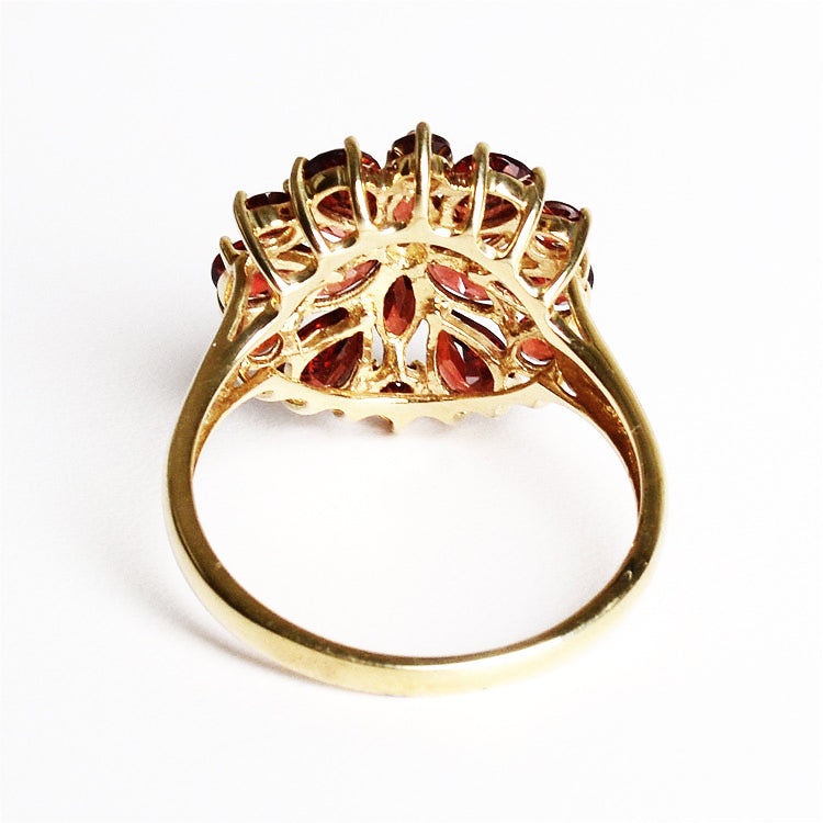 Garnet store flower ring