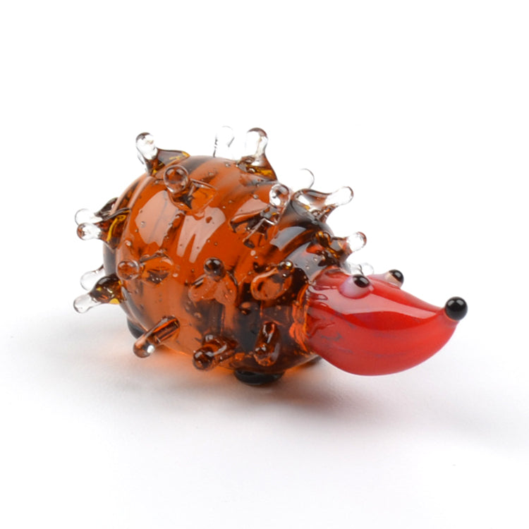 Brown Hedgehog Glass Figurine