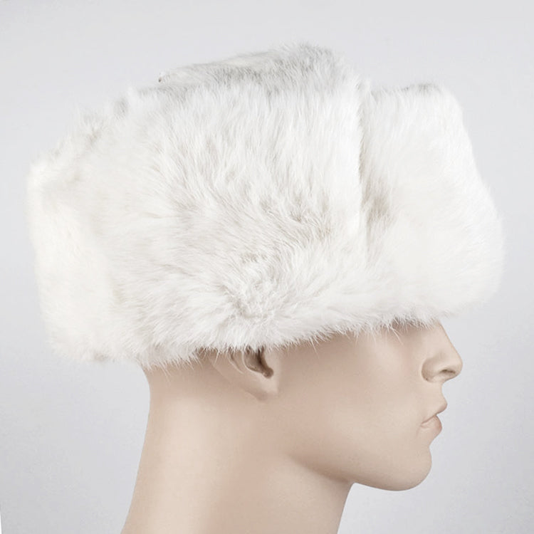 Real Russian White Rabbit Ushanka Hat