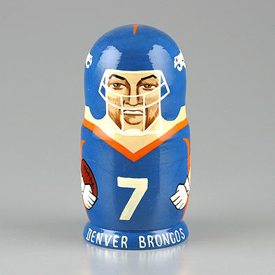 Denver Broncos deals * NFL Football * 5 pc/6” Nesting Dolls Elway, Davis, Mobely,